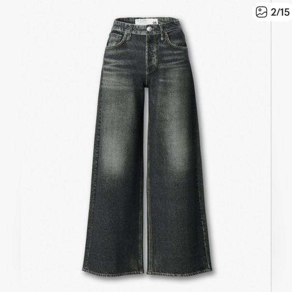 rag & bone Denim - Rag & Bone Miramar Sofie Wide-Leg Pants Cotton Knit Super Soft Wide Leg Jeans 32